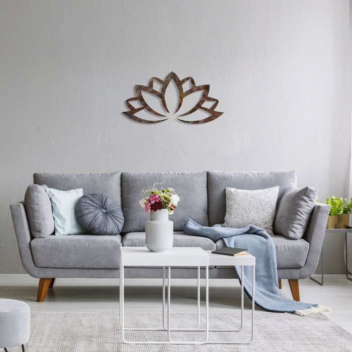 Wallity Rusty Lotus Escultura de Pared